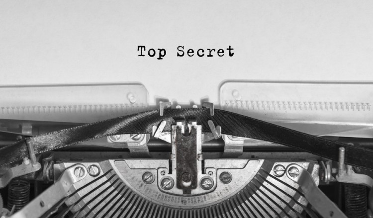 Top Secret typed words on a Vintage Typewriter