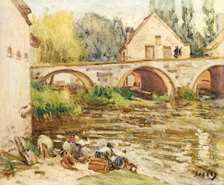 Alfred Sisley – »Lavandières à Moret« (1888)