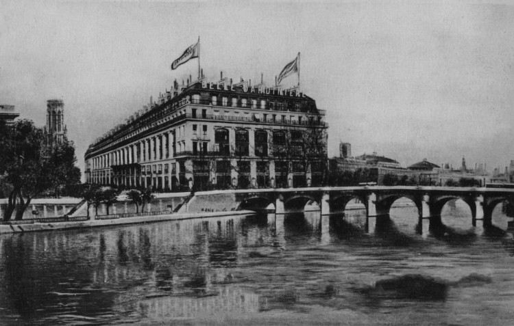 Pont Neuf/Quai de la Mégisserie – mit dem Hauptsitz von »Belle Jardinière« Pont Neuf/Quai de la Mégisserie – mit dem Hauptsitz von »Belle Jardinière«