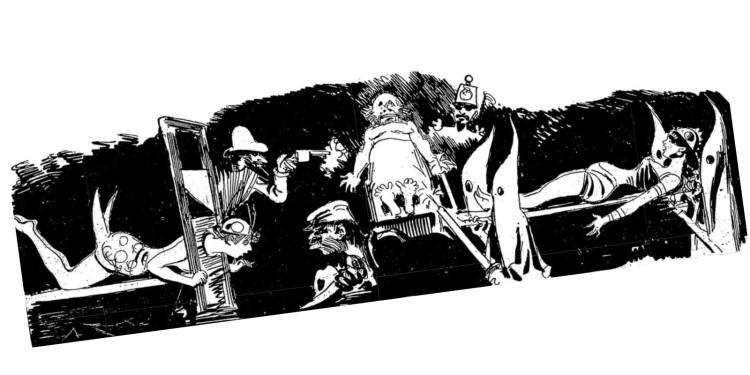 Zeitgenössische Karikatur zum Thema »Musée Grévin« Zeitgenössische Karikatur zum Thema »Musée Grévin«