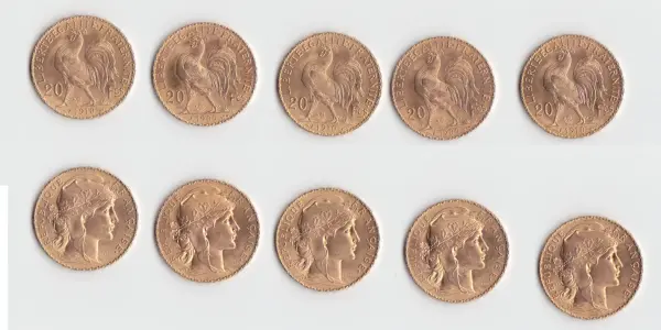 Cinq francs or à tête de Marianne