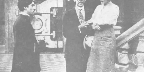 Still from the American comedy film The Bank (1915) Still from the American comedy film The Bank (1915)